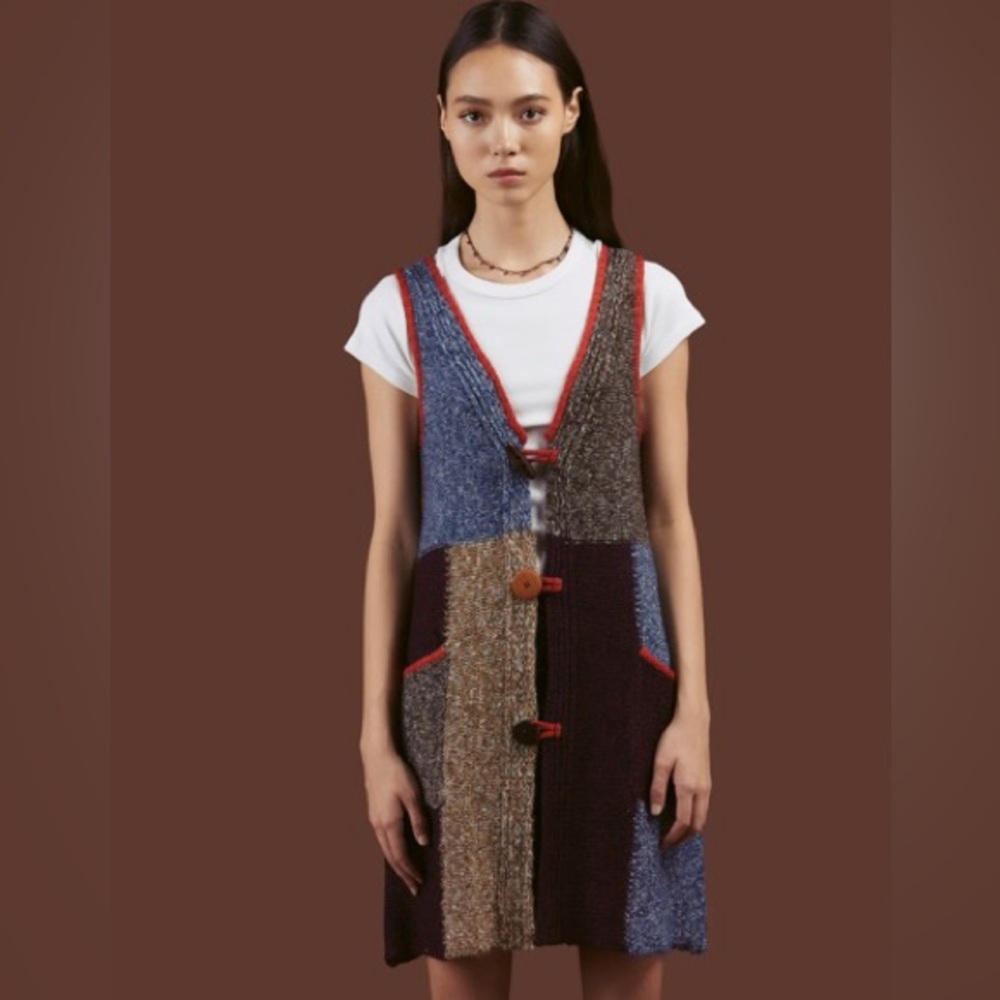 UNIF Multicolor Patchwork Mini Dress